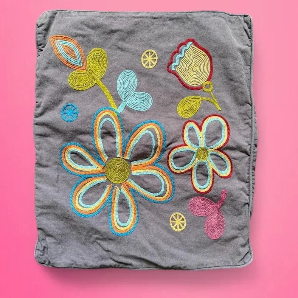 y2k embroidered throw pillow cover